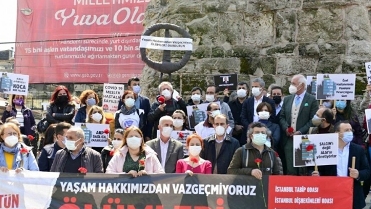 Sağlık çalışanlarının "Ölümleri Durdurun" eylemine polis müdahalesi