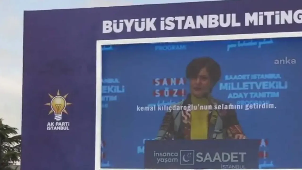 Erdoğan’ın İstanbul mitinginde görüntüleri gösterilen Canan Kaftancıoğlu teşekkür etti