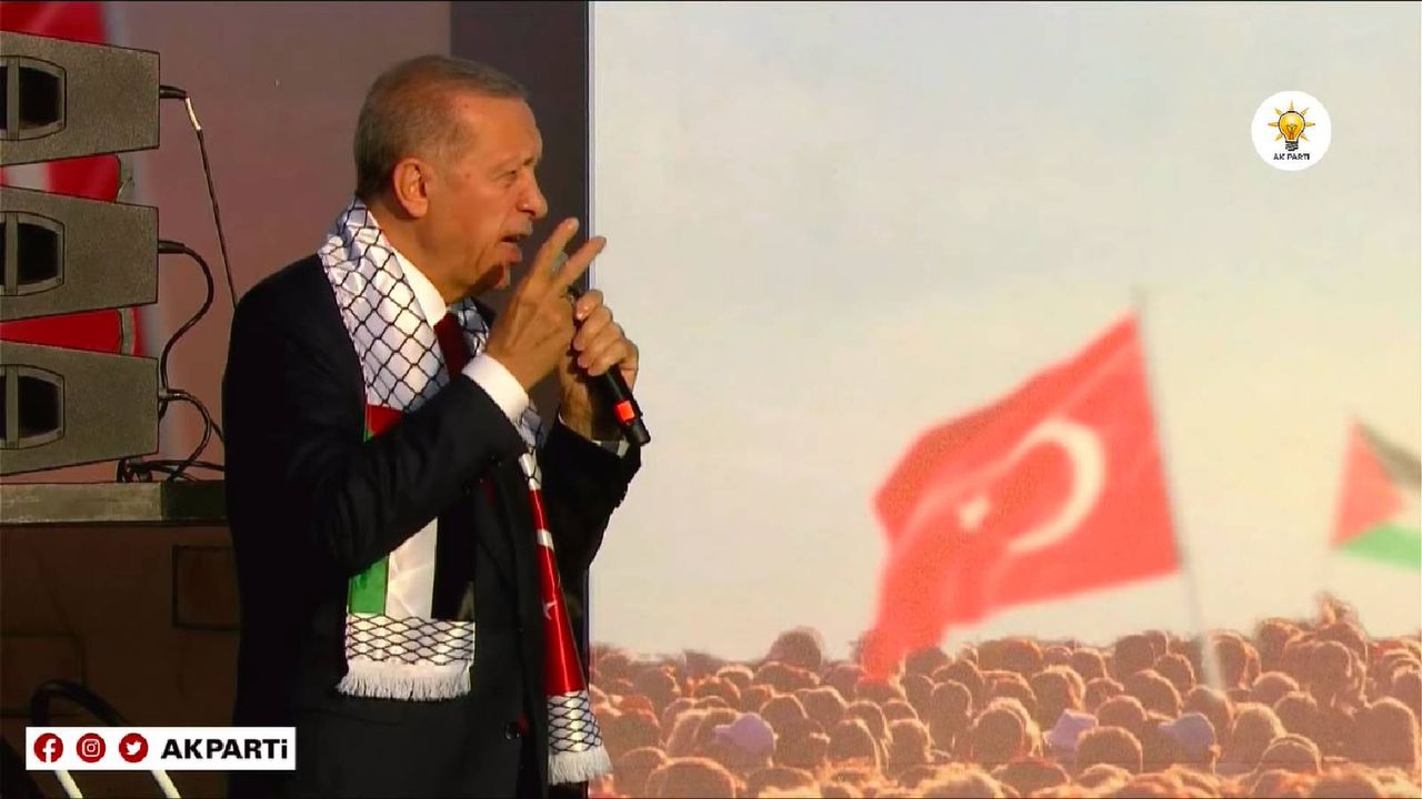 Erdoğan Gazze mitinginde Gezi ve muhalefeti hedef aldı: Neymiş, Hamas ile İsrail aynıymış