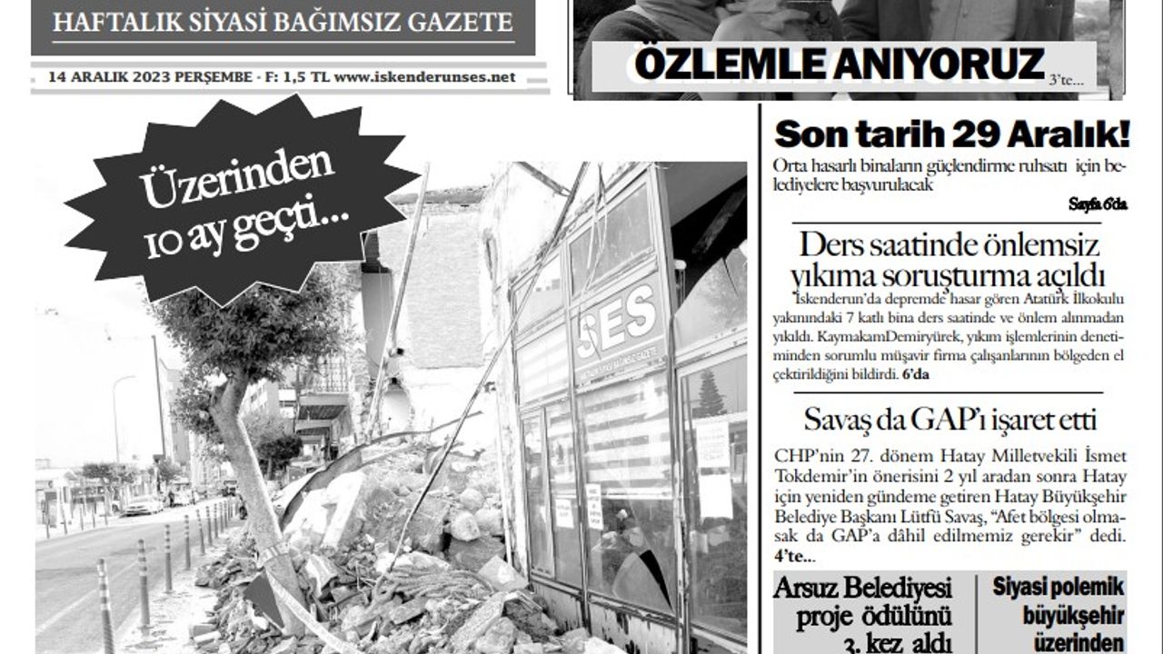 Deprem'de kurucularını kaybeden SES Gazetesi 10 ay sonra tekrar yayına başladı