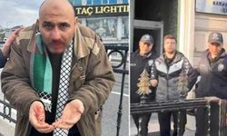 Filistin yürüyüşünde hilafet bayrağı açana yumruk atan kişi tutuklandı