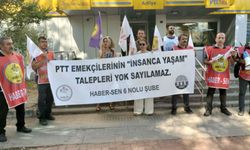 PTT emekçileri, hakları için eylem yaptı