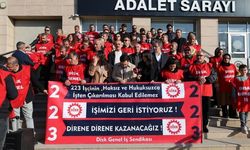 Kayyumun işten çıkardığı işçiler 103'üncü günde adliye önünde