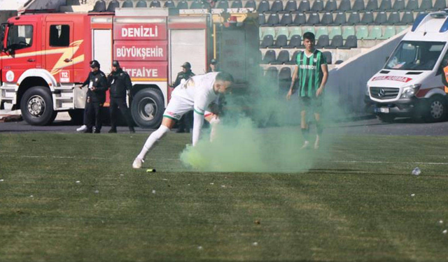 Amedspor maçında sahaya sis bombası atıldı