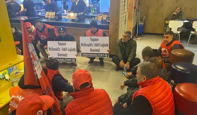 HAVI Lojistik işçilerinden McDonald’s önünde eylem