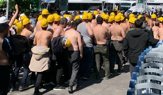 Açlık grevindeki madencilere polis müdahalesi