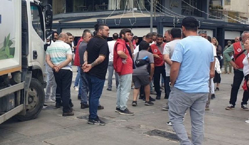 Grevdeki İzBB işçileri grev kırıcılığını engelledi