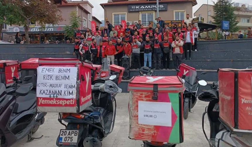 Yemeksepeti kuryelerinin düşük zamlara karşı direnişi devam ediyor