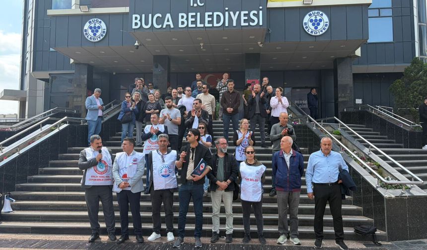 Buca Belediyesi’nde iş bırakma eylemi: Emekçiler sözleşmenin uygulanmasını istiyor