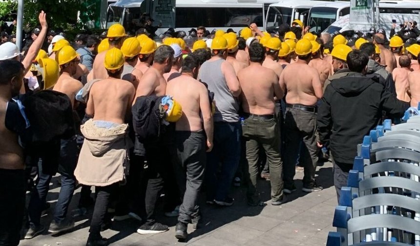 Açlık grevindeki madencilere polis müdahalesi